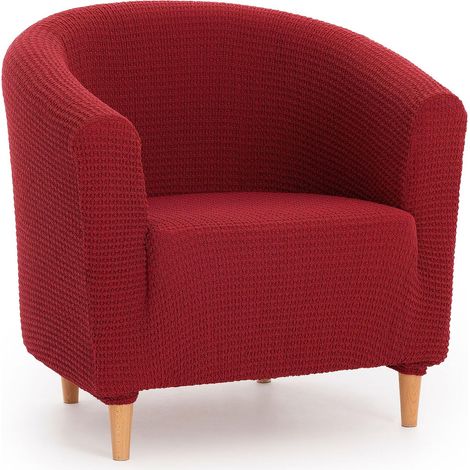 Housse Multiélastique Fauteuil Rouge - Housse 1 Place pour Fauteuil Type Cabriolet - Housse Fauteuil élastique avec 3 éponges pour Un Ajustement Plus précis - Housse pour Fauteuil (1/5)