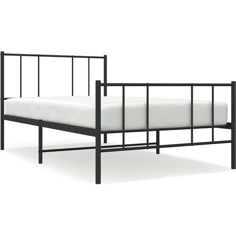 Lit simple,Lit adulte,Cadre de lit métal sans matelas avec pied de lit noir 90x190 cm CFW4159699 (1/5)