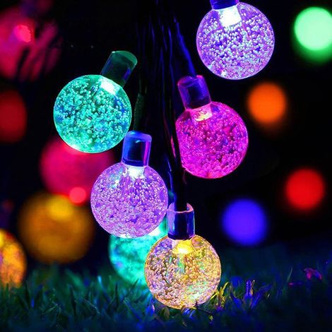 Guirlande Lumineuse À Bulles - 20 LED - Télécommande Sans Fil - IP44 - Pour Intérieur Extérieur Jardin Terrasse Chambre Salon Salle De Classe - 1 Pièce (1/5)