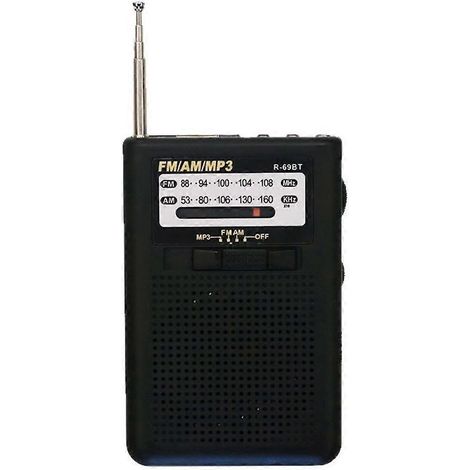 FM AM MP3-Radio mit Bildschirm und Lautsprecher (Schwarz) (1/5)