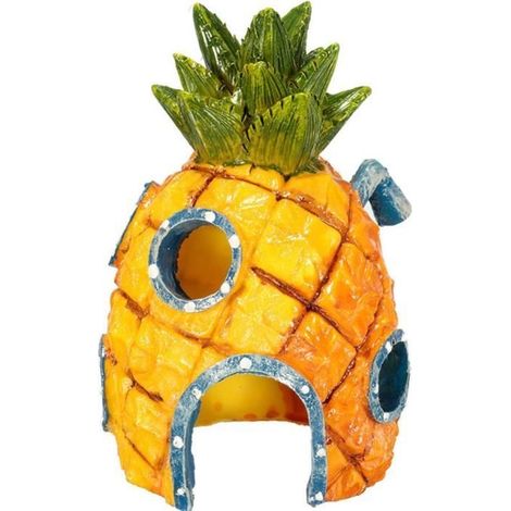 Ornement Aquarium - Maison Ananas Spongebob - 7.5x7.5x13cm - Décoration Jaune - Pour Poissons Marins (1/4)