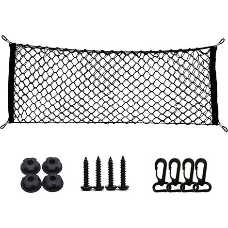 CSPARKV 40 x 110 cm Kofferraum-Aufbewahrungsnetz, großes Kofferraumnetz, Autozubehörnetz, Kindergepäcknetz, für SUV, LKW, schwarz, mit 4 Haken