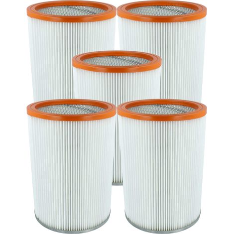 vhbw 5x filtro a pieghe piatte compatibile con WAP Turbo D/X-B1., D-B1, M1, D2, M2, D aspiratore - arancione / bianco