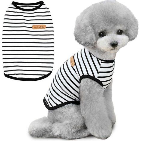 Tee-shirt rayé pour chien vêtement d'été respirant et doux pour chiot (1/5)