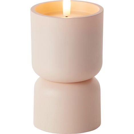 Brilliant LED Kerze batteriebetrieben mit Timer Ø 8 x 15 cm beige, Hellbraun