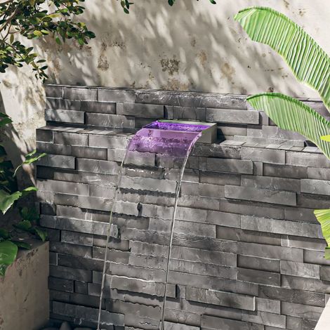 Élément cascade avec LED RGB, acier inoxydable, 30 cm