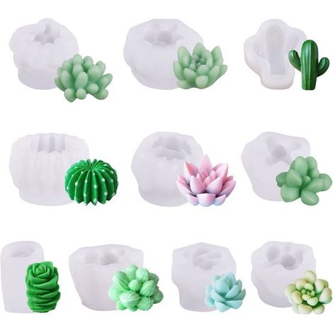 3D-Silikonform für Blumen, Sukkulenten, Pflanzenkerzen und Harzguss-Set (1/5)