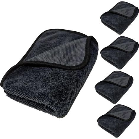 Lot de 5 Microfibre Torchon de Ménage XXL 40×60 cm - Serviette Absorbante sans Peluches pour Cuisine, Voiture, Fenêtres et Salle de Bain (1/4)
