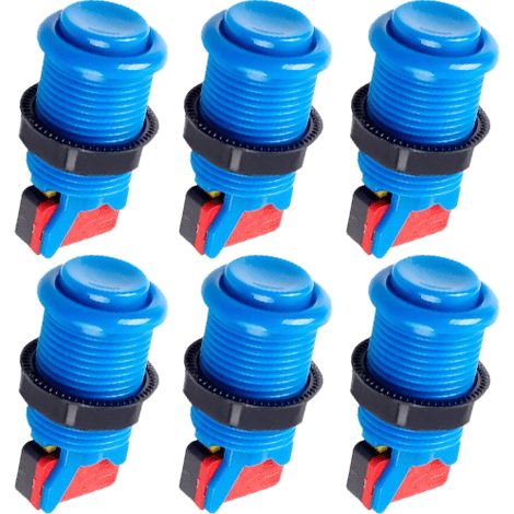 Boton americano arcade con microinterruptor (6 uds)  Azul (1/4)