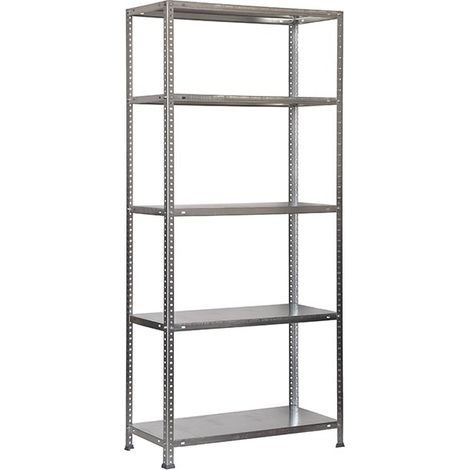 SimonRack Étagère Rangement, 2000x1100x500 mm, 5 Niveaux, 90 kg Capacité de Charge et Point de Flexion, Métal , Étagère Garage, Galvanisé - Comfort (1/5)