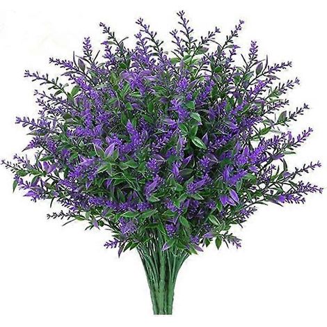 Bouquet de lavande artificielle en plastique, fleurs artificielles, décoration de mariage champêtre, plante artificielle, fausses fleursviolet (1/5)