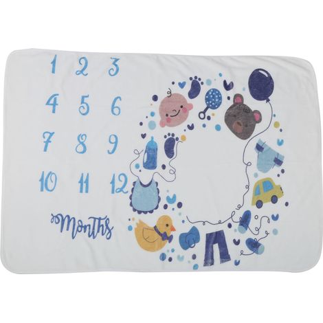 Couverture d'éveil bébé double face en flanelle - Accessoire photo nouveau-né et tapis de jeu doux (1/5)