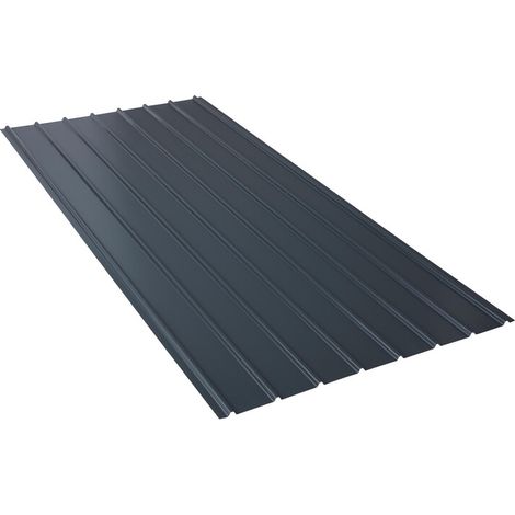 Gerippte lackierte Stahlplatte 2000 x 910 x 0,40 mm - Farben - Anthrazitgrau RAL 7016, Dicke - 0,40 mm, Breite - 910 mm, Länge - 2000 mm (1/2)