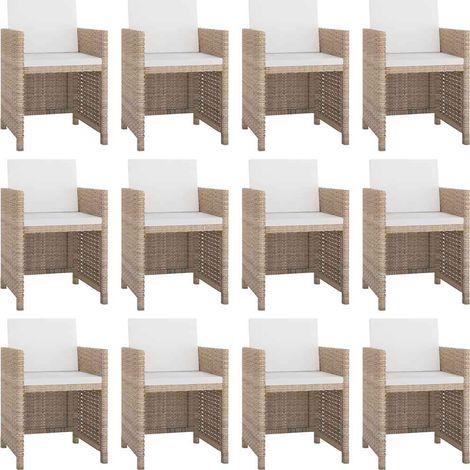 Ensemble à manger d’extérieur et coussins 13 pcs Mobilier de jardin Résine tressée (1/5)