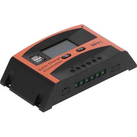 Régulateur Solaire MPPT Chargeur Panneau Photovoltaïque Batterie 12V/24V 60A avec Ports USB Double (1/5)