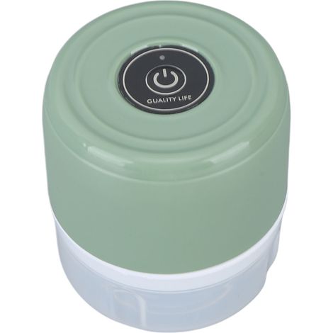 Hachoir à ail électrique mini, sans fil, étanche, robot culinaire portable pour oignons gingembre camping 100 ml, charge USB 5V, vert (1/5)
