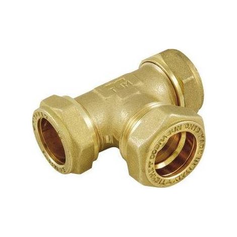 RACCORD EN T RAME-INOX-RAME Dimensions : 22 (Cu) x DN 16 x 22 (Cu)