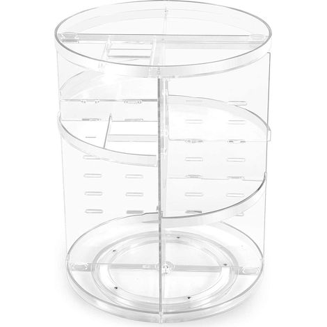360° drehbarer Make-up-Organizer für den Schminktisch, verstellbare Ablage, transparent 360° drehbarer Make-up-Organizer, verstellbare Ablagehöhe, Aufbewahrung für Kosmetik, Parfüm und Hautpflege, Sc (1/5)