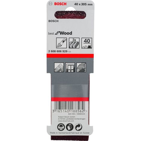 Estuche de 3 bandas de lija X440 40 x 305 mm 40 BOSCH 2608606929 (1/2)