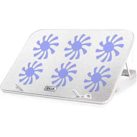 Tragbarer Gaming-Laptop-Kühler (11-18 Zoll) mit 6 leisen Lüftern, einstellbarer LED-Beleuchtung und 5 Höheneinstellungen