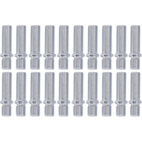 goujon roue m12x1.25,Conversion de Goujon de Roue, 20pcs Goujon de Conversion de Roue 50mm Longueur 33mm Adaptateur de Vis de Roue de Voiture Boulons de Conversion de Goujon de Roue(M12x1.25 to M12x1.