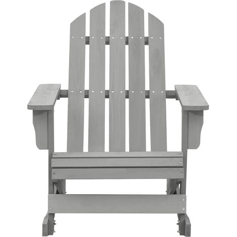 Chaise à bascule de jardin Chaise d'extérieur Bois Gris (1/5)