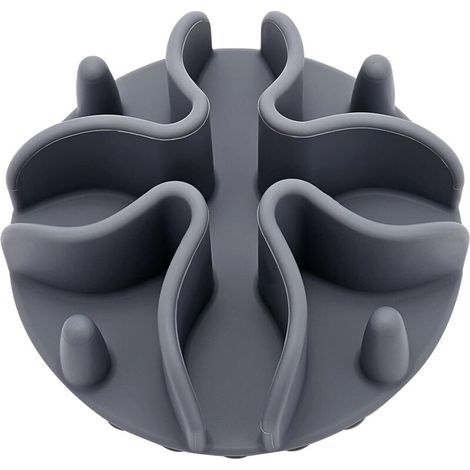 Slow Feeder Dog Bowl, Slow Feeder for Dogs or Cats, Non-Slip Silicone Slow Feeder for Large Pet Bowl, Gray (1/4)