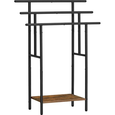 Handtuchständer 3 Stangen mit Ablage platzsparend dunkelbraun schwarz (1/5)