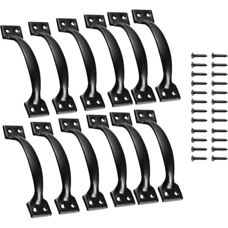 Door Handles for Interior Doors 2 Pieces Small Black Self