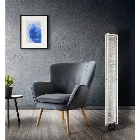 Stehleuchte Standleuchte Bürolampe schwarz matt Glas 3D Effekt LED H 117 cm