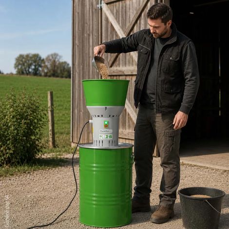 Moulin à céréales électrique 1 200 W, cuve 50 L et 4 grilles (1/5)