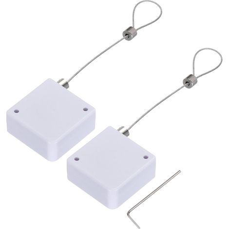 2Ensemble Rétractable Câble Verrouillage avec 600g Blanc (1/5)