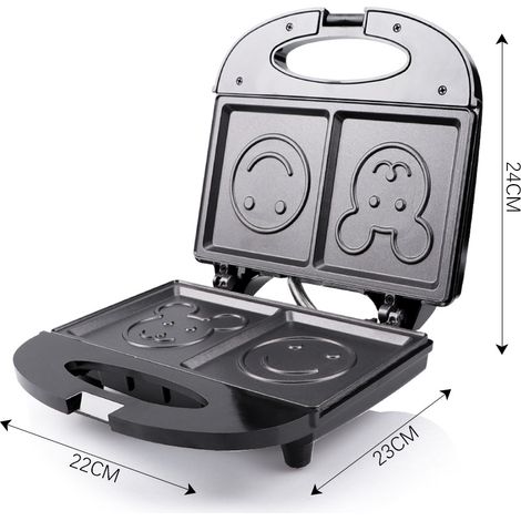 Grille-pain multifonction pour la maison, design smiley, norme européenne, idéal pour cuire le pain et les sandwichs, 251 R. (1/4)
