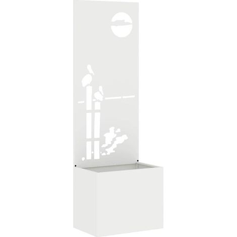 Écran de confidentialité de jardin Fretwork Blanc 50 x 140 cm (1/5)