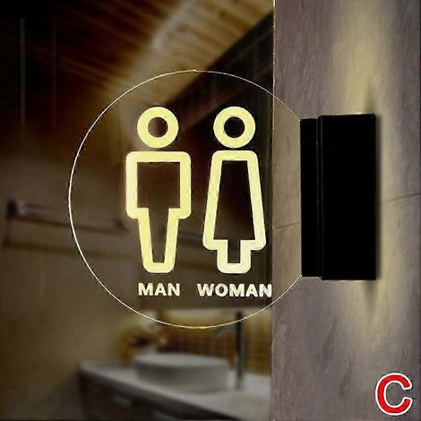 Panneau lumineux mural LED en acrylique pour toilettes rond pour la maison l'hôtel et le bureau. (1/5)