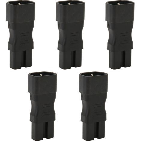 Lot de 5 adaptateurs de prise IEC320 C14 vers IEC320 C15 pour alimentation secteur, châssis PDU, ordinateur portable et prise UPS. (1/5)
