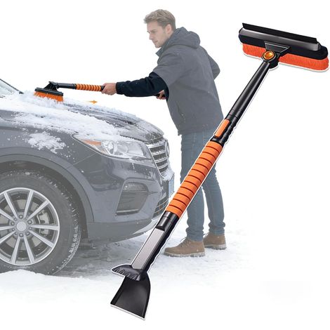 Grattoir à Glace Voiture, Déneigement pour Véhicule Pelle à Glace pour Voiture, Brosse à Neige et Grattoir pour Grattoir à Neige Détachable, Dispositif Anti-Givre avec Poignée Ergonomique (1/5)