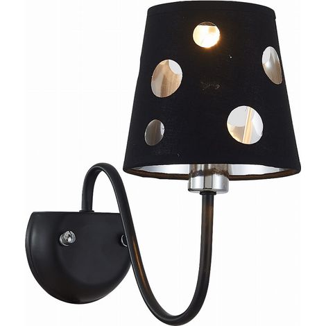 Candellux Batley applique 1xE14 nero/cromo tessuto metallo