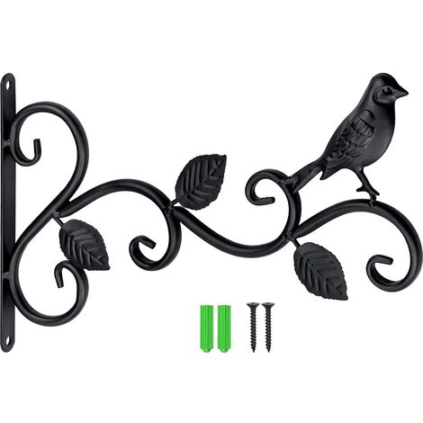 Ganchos metálicos para colgar plantas con tornillos, adecuados para colgar plantas, comederos para pájaros, faroles, etc., decoración de balcones y jardines (para pájaros). (1/5)