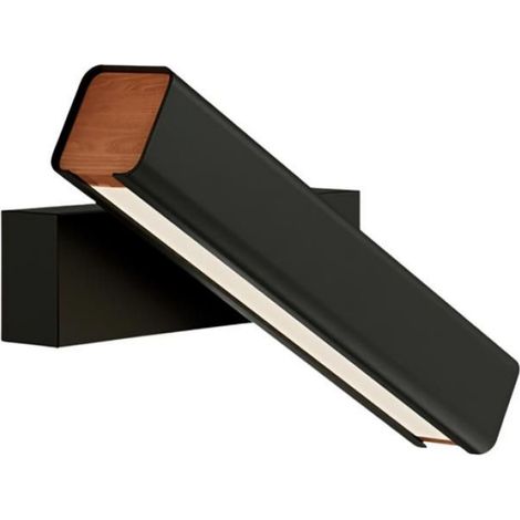 Applique Murale Rotative - LED À Puce - Pour Chambre Bureau Couloir Escalier - 3 à 5 m² - Aluminium Noir - 1 Pièce (1/4)