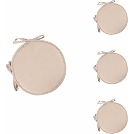 Set of 4 Round Seat Cushion Round Chair Cushions Chair Pads Cushion for Dining Room Garden Home Office Kitchen (Beige) (1/5)