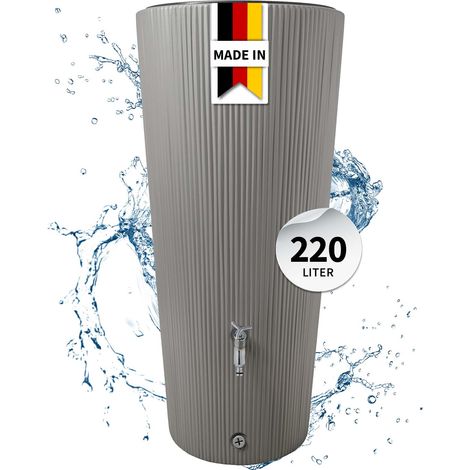 GARANTIA LINUS 2in1 Regentonne 220 Liter zinkgrau inkl. Pflanzschale (1/5)