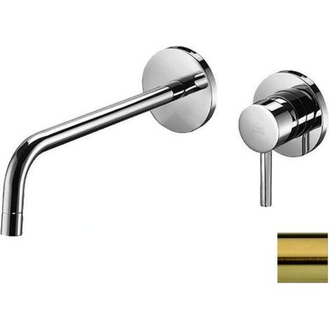 Paffoni Light - Mitigeur de lavabo encastré avec corps, installation de 2 trous, doré brossé LIG106HGSP70 (1/2)