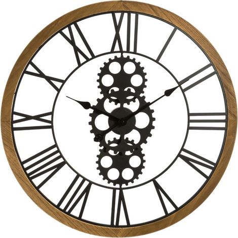 Pendule mécanique en métal & bois diamètre 70 cm atmosphera