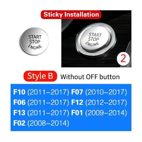 (B)LHD Convient aux BMW F10 F07 F12 F13 F20 F30 F32 Accessoires intérieurs automobiles optionnels Autocollant de protection chromée pour boutons de voiture (1/5)
