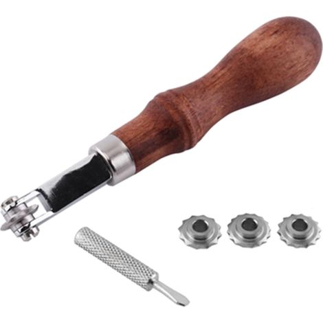 Leather Craft Spacer Stamping Set Sewing Tool with Wooden