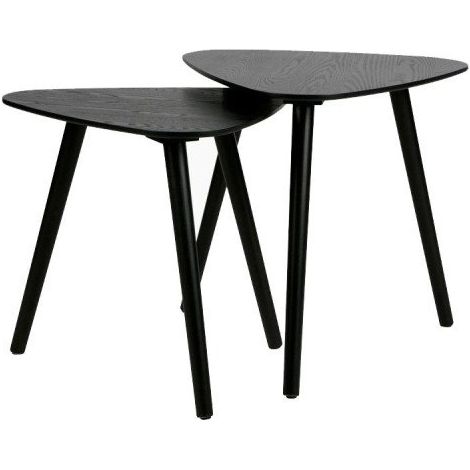Tables gigognes bois noir style scandinave NILA