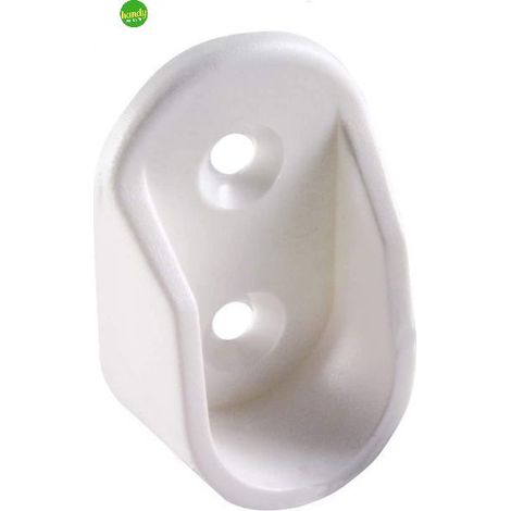 Supporto laterale Masidef rs01786 per tubo ovale in plastica bianco 2pz (1/2)