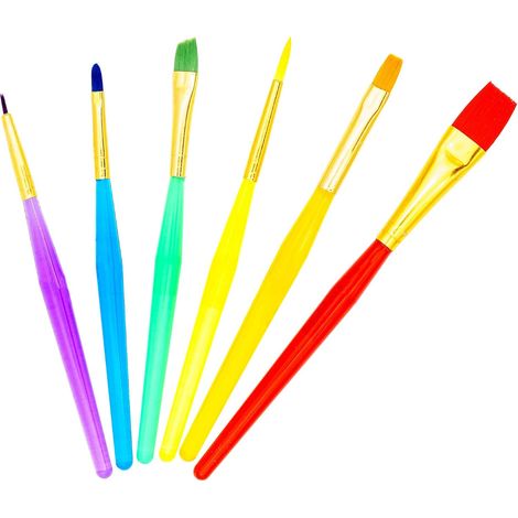 Set de pinceaux en Nylon, Lot de 6, en différentes Couleurs et Tailles, N° d'art. 49009 (1/2)
