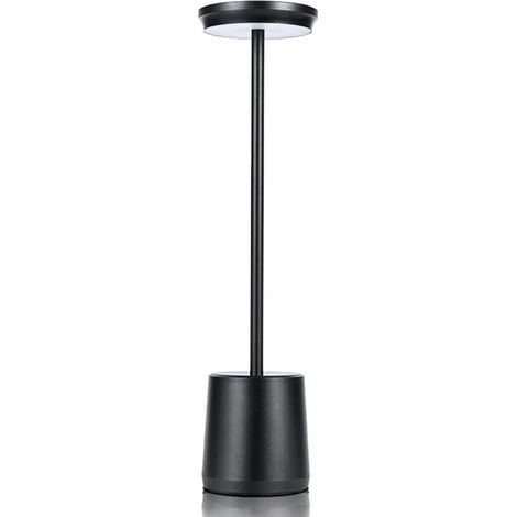 Lampe de bureau sans fil en métal, lampe de table LED portable avec capteur tactile, lampe rechargeable en aluminium 3 couleurs, lampe de luminosité à 3 niveaux, veilleuse, lampe de chevet, lampe de s (1/5)